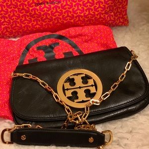 Tory Burch black and gold crossbag